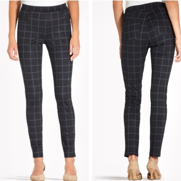 ANTHROPOLOGIE SANCTUARY Pants - ANTHRO x SANCTUARY 26” Waist Grease Windowpane Pointe Grey Black leggings Small